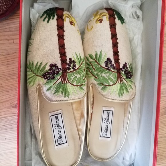Dianne Gilman embroidered sequined mules - Picture 6 of 6